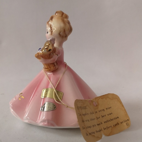 Lovely Vintage Josef Original September Sapphire Girl Figurine w Original Labels - Picture 3 of 7